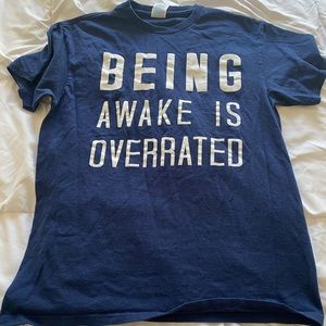 Delta Pro Weight Tshirt "Being Awake is overrated" Dark Blue Color Size M